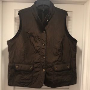 Talbots Women Chocolate Quilt Vest